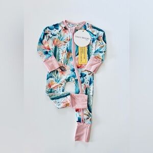 Grace Brooke + Co. Bamboo Cactus and Floral Convertible Zippy - Pink and Blue